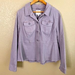 Lilac Peplum Utility Jacket